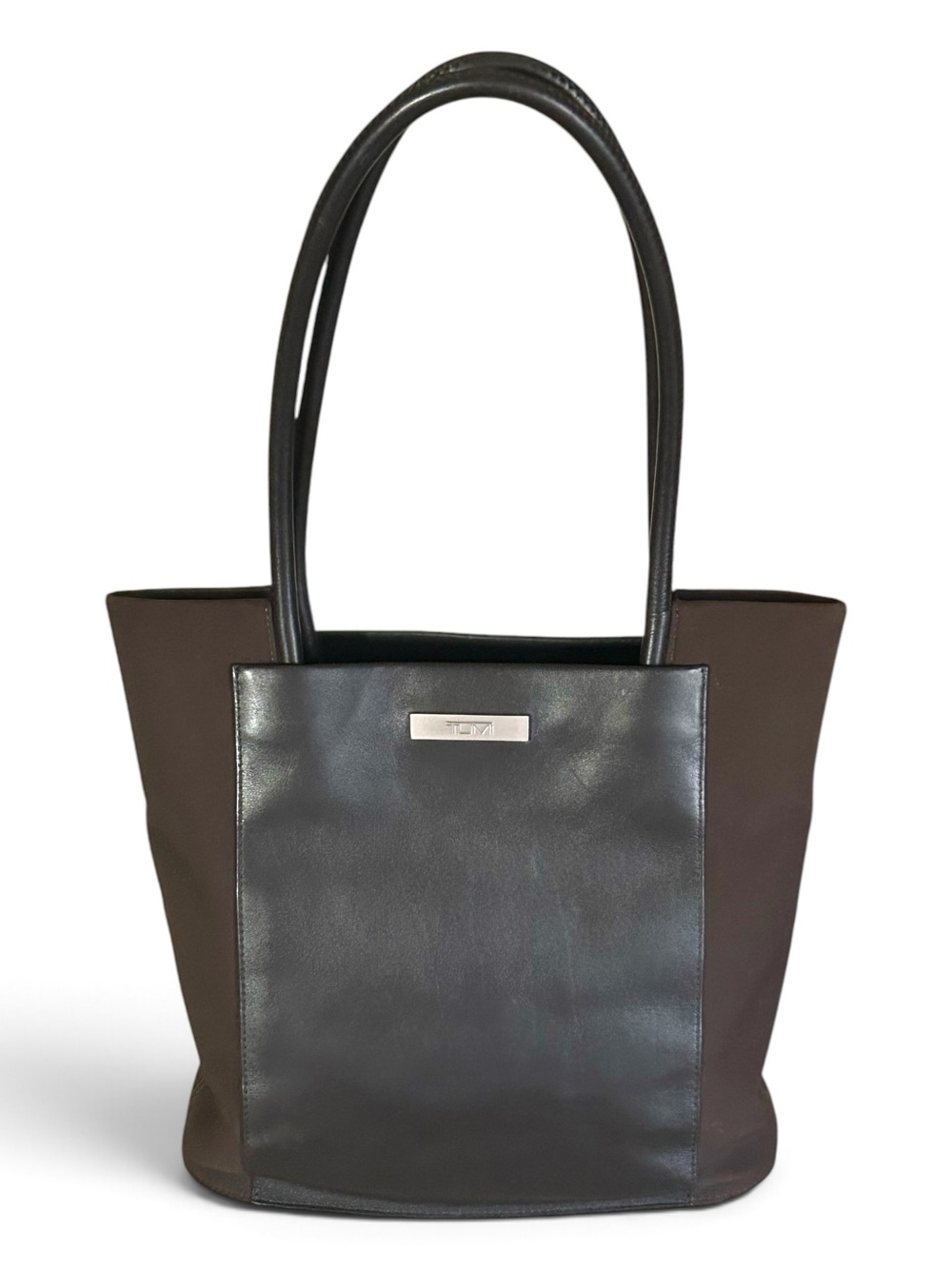 Tumi Leather-Trim Tote Bag Brown